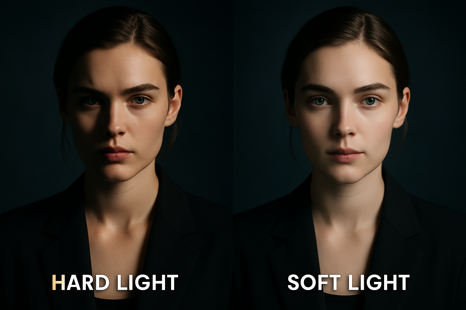 Hard vs soft light comparison